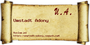 Umstadt Adony névjegykártya